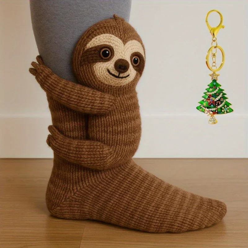 Animal Pattern Socks, Knitted Plush Cute Animal Design, Unisex, Suitable for All Sizes House Of Avana [[SKU:HOA-XMS-405-A]]