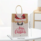 12pcs Festive Kraft Paper Tote Bags with Handles - Assorted Holiday Designs (Santa, Reindeer, Snowman, Christmas Tree) - Durable & Portable for Gift Wrapping, Party Favors, and Holiday Decorations, Christmas Decorations, Pape House Of Avana