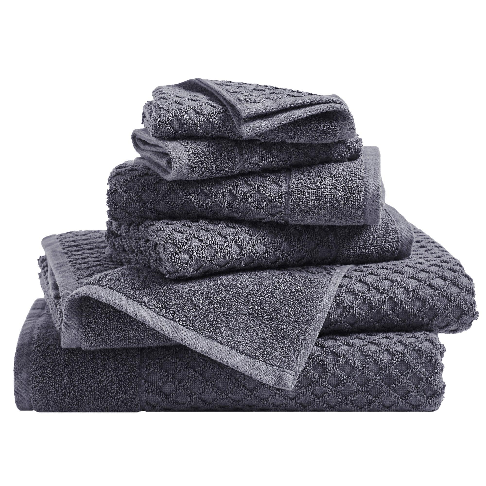 Cotton Diamond Waffle Weave Bath Towel Set - Grayson Collection