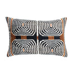 Labyrinth Silk Velvet Ikat Throw Pillow Cover X 24, side view - House Of Avana