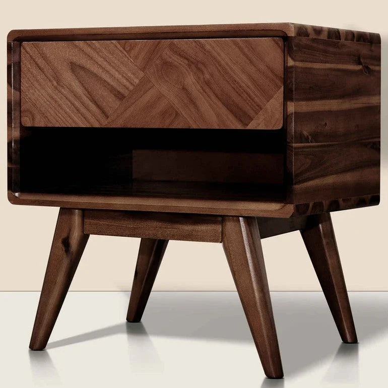 Laden Handcrafted Solid Wood Nightstand