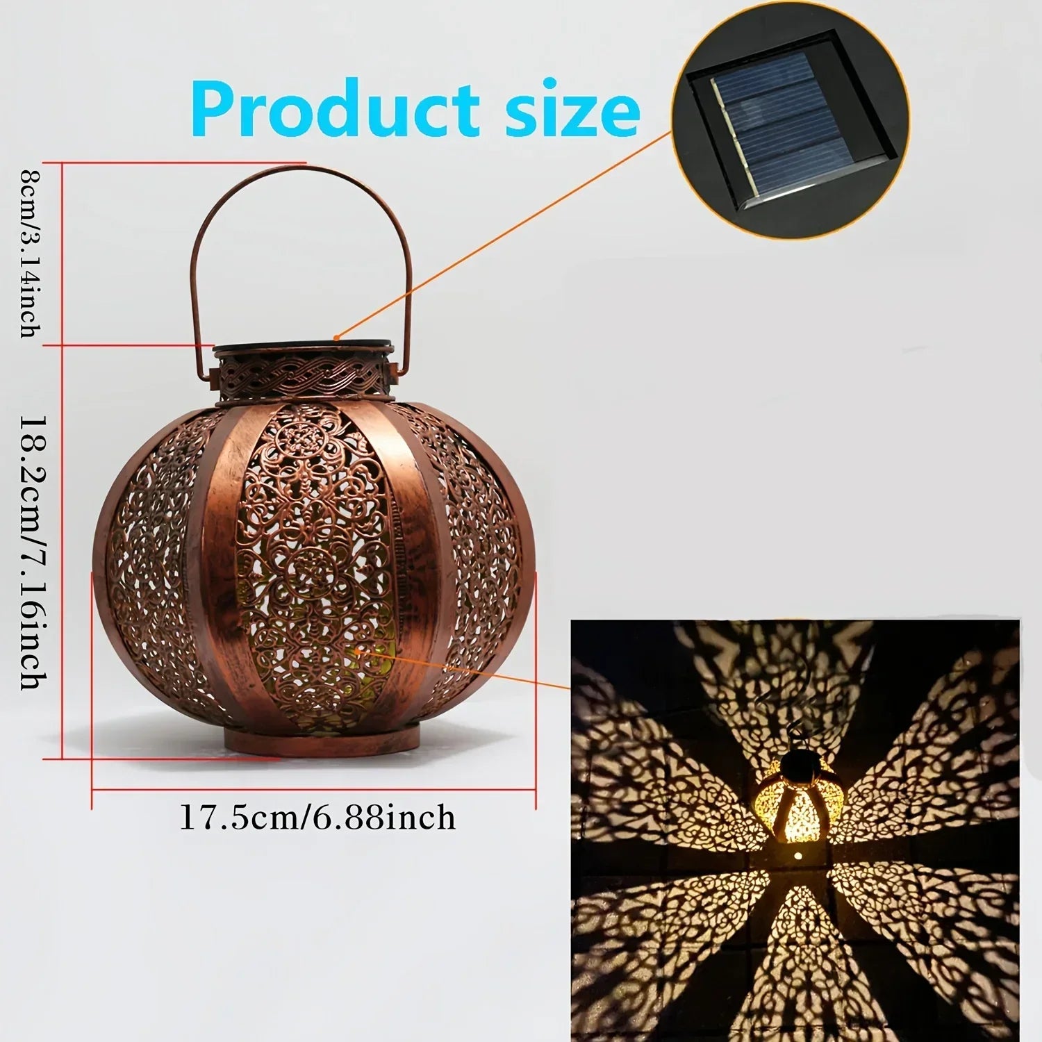 Lantern - Solar Iron Moroccan Large