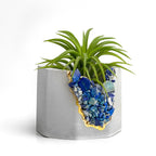 Blue lapis lazuli geode planter, natural stone décor - House of Avana