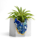 Blue lapis lazuli geode planter, natural stone décor - House of Avana
