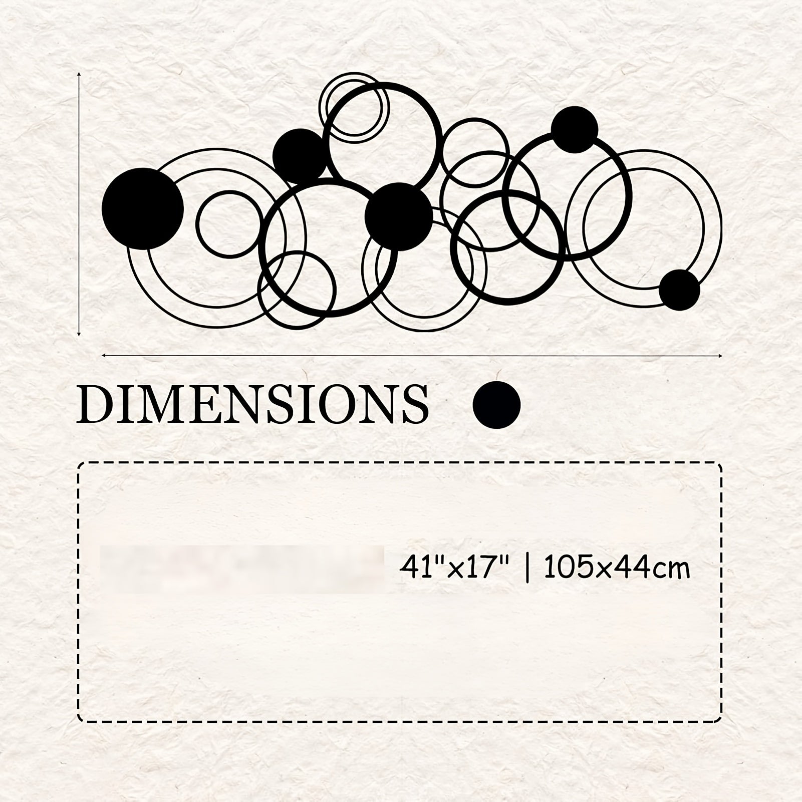 Large 41"x17" Modern Geometric Metal Wall Art - Abstract Circles Design, Minimalist Luxury Indoor Wall Decor for Living Room, Bedroom, Office - Black, Metal Wall Decor, Home Decoration, Contemporary Style, Elegant Craftsmansh House Of Avana
