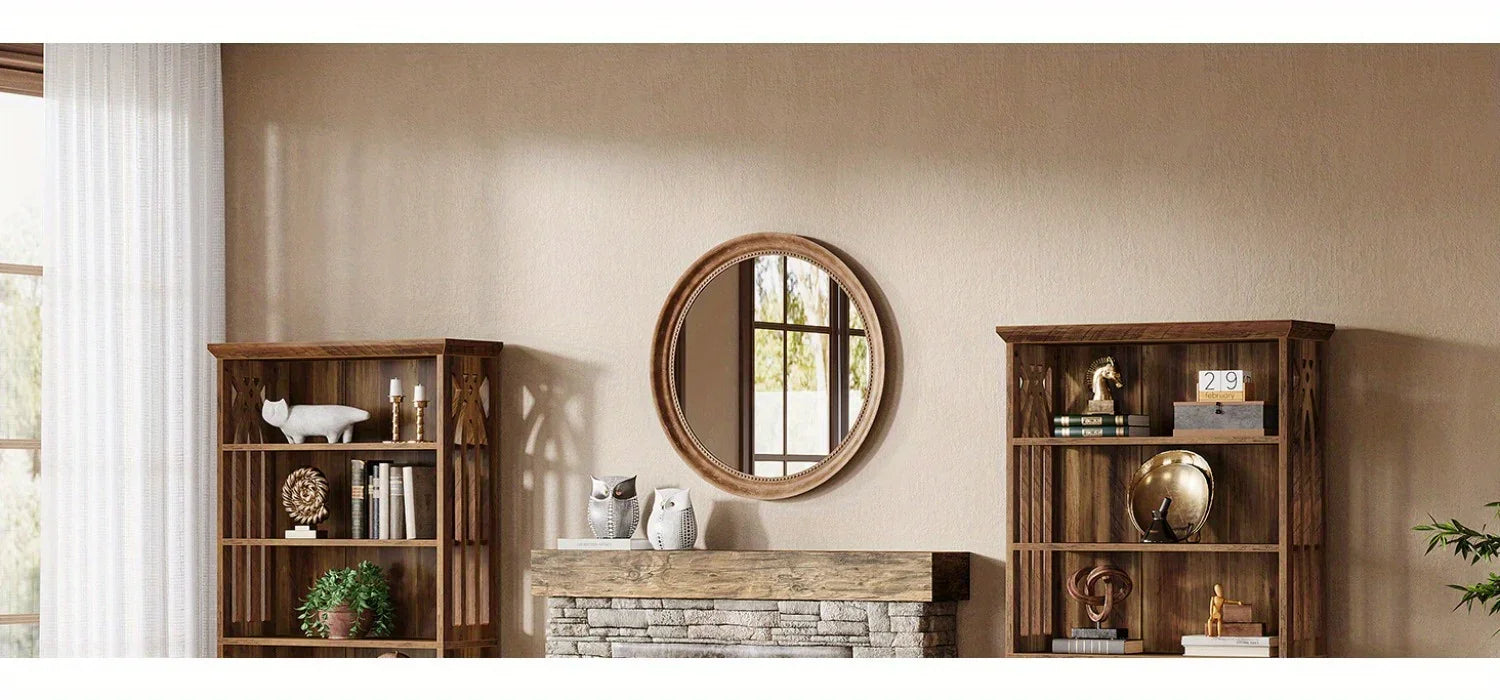 [Large Bookcase] Large 75-Inch Tall Bookcase | 6-Tier Bookshelf, Freestanding Wood Display Shelves for Living Room, Home Office, Bedroom - Brown House Of Avana