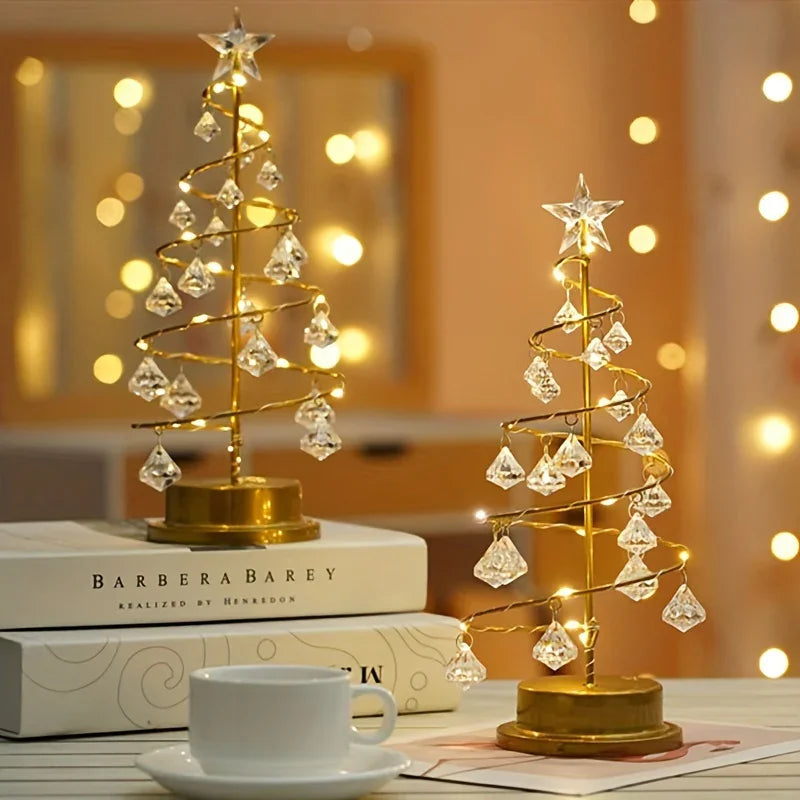 [Christmas Decorations] 7 Colorful Lights Large Christmas Tree Night Light | Crystal Diamond Design, Battery-Powered Indoor/Outdoor Decor for Home, Garden, Office, Party House Of Avana