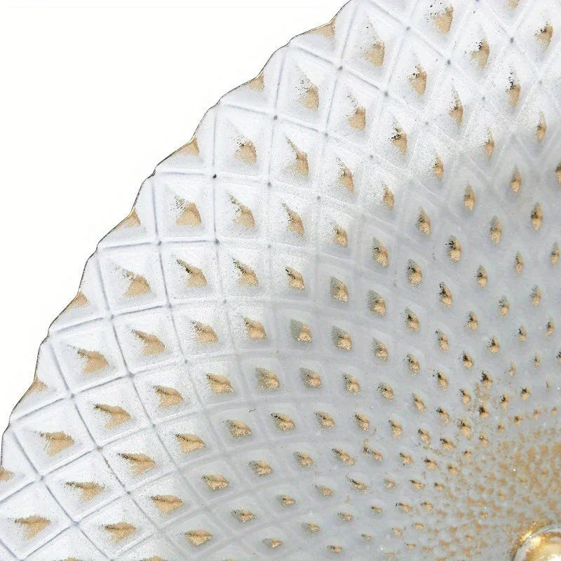 Large Contemporary Metal Geometric Sculpture Statue - Mandala Design with Golden Accents & Black Base, Non-Slip Rubber Feet, 14x3x20 Inch Indoor Home Decor for Living Room, Bathroom, Office, Sculptures Home Decor, Bathroom Or - House Of Avana