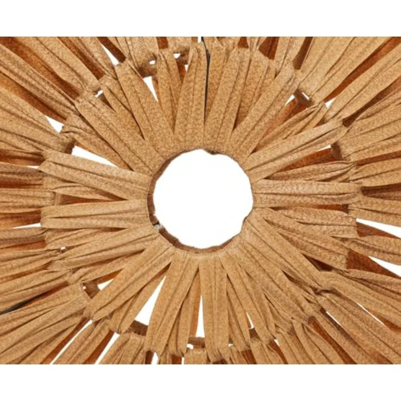 Large Handmade-Style Plastic Rattan Abstract Sculpture with Black Stand - Brown Textured Round Wall-Mountable or Freestanding Decorative Statue, 22"L x 6"W x 29"H, Durable Iron/PVC Construction for Coastal, Modern & Rustic Ho House Of Avana