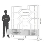 76.5" H X 74.2" W Industrial Bookshelf with 4 Large Storage Cabinet Shelves, 5-Tier Heavy Duty Wood & Metal Display Book Shelf, Large Etagere Bookcase, Floor to Ceiling Bookshelves/Room Divider for Wall/Library/Office/Living House Of Avana