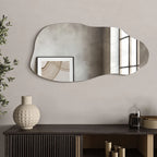 Large Modern Wave Mirror - Full-Length Vertical design with Curve, Elegant Bedroom Living Room Decor, Easy Installation No Wiring Needed, Durable for Home or Commercial Spaces, Wall Mirrors for Living Room, Easyinstallation M House Of Avana
