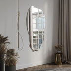 Large Modern Wave Mirror - Full-Length Vertical design with Curve, Elegant Bedroom Living Room Decor, Easy Installation No Wiring Needed, Durable for Home or Commercial Spaces, Wall Mirrors for Living Room, Easyinstallation M House Of Avana