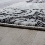 Large Rug Interior Floral Pattern Mottled Light Grey Red RugYourHome