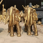 Large Size Outdoor Animal Decoration African Bronze Elephant Sculpture - House Of Avana