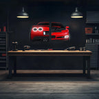 Large Two-Piece Sports Car Wall Art - Neon Racing Car Decor for Garage & Man Cave - Automotive Gift for Car Enthusiasts - Free Shipping Peony Atelier