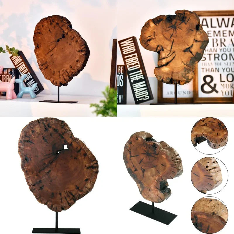 Large Vintage Tree Stump Sculpture - Realistic Bark Texture Tabletop or Wall-Mounted Decor, Durable Plastic Wood-like Collectible for Home Office Wedding Decoration, Rustic Farmhouse Decorative Accent (Over 10.23"x11.02"x1.57 House Of Avana