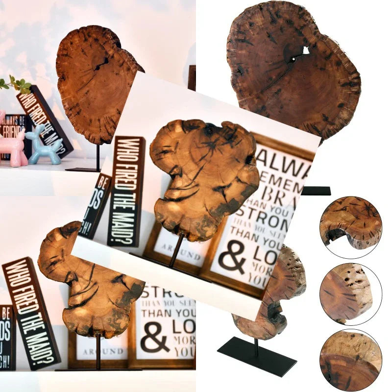 Large Wood-Looking Tabletop Tree Sculpture - Vintage Rustic Decor with Dark Brown & Golden Bark Texture, Irregular Branches & Root Base - Home Office Wedding Decoration, Collectible Gift - Durable Plastic, Easy Assembly (Over House Of Avana