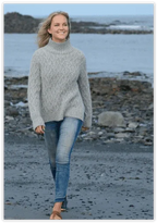 Lattice Cable Mock Sweater