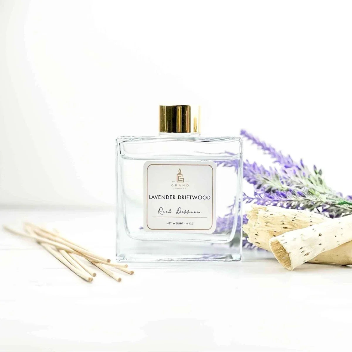 Lavender Driftwood Reed Diffuser Grand Candles LLC