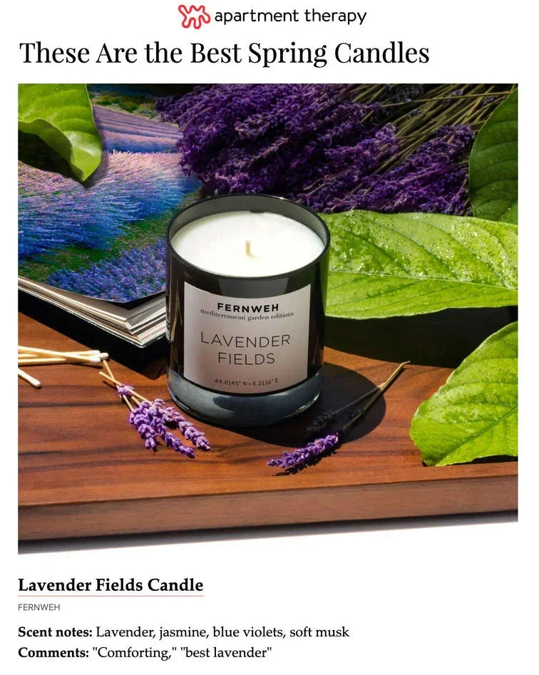 Lavender Fields Scented Soy Candle, top view - House Of Avana