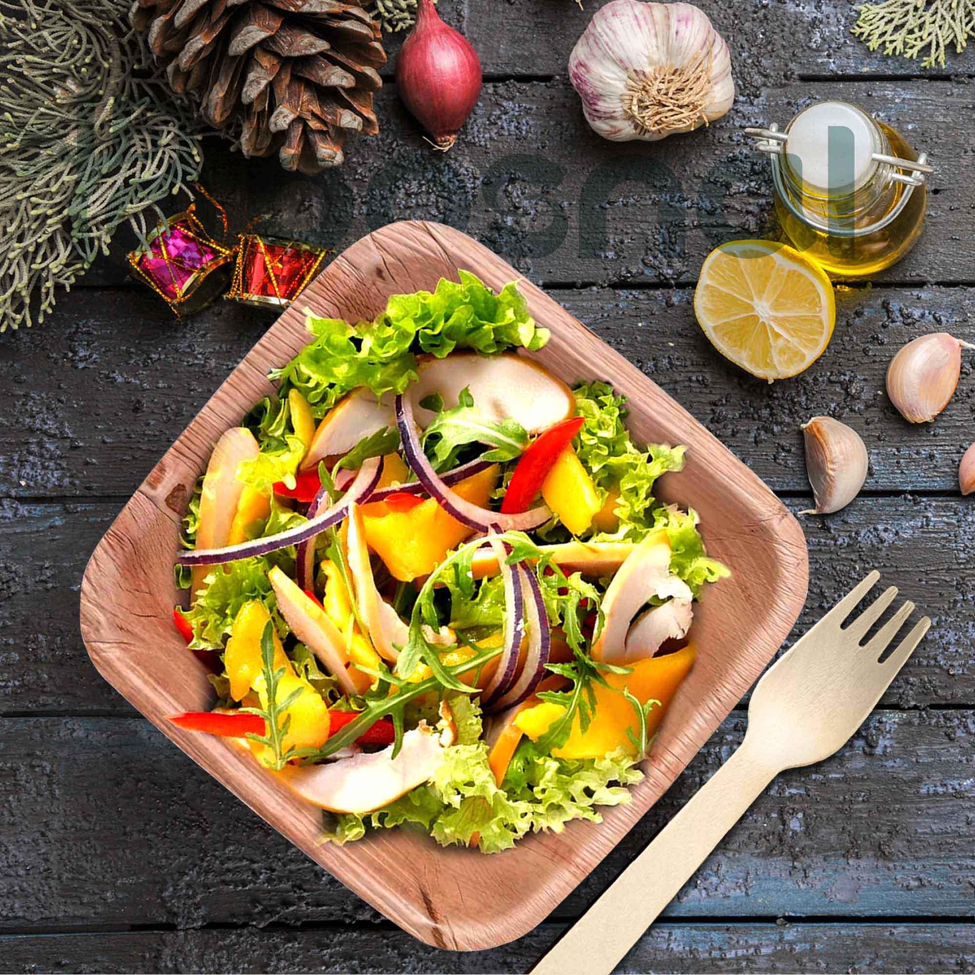 Bosnal - Palm Leaf Biodegradable Bowls, Inch, Square - House Of Avana