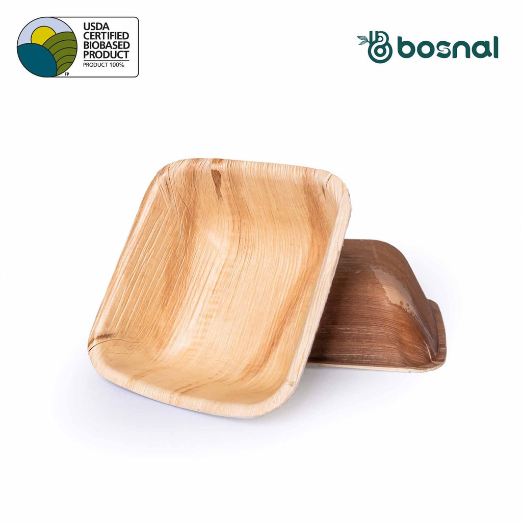 Bosnal - Palm Leaf Biodegradable Bowls, Inch, Square - House Of Avana