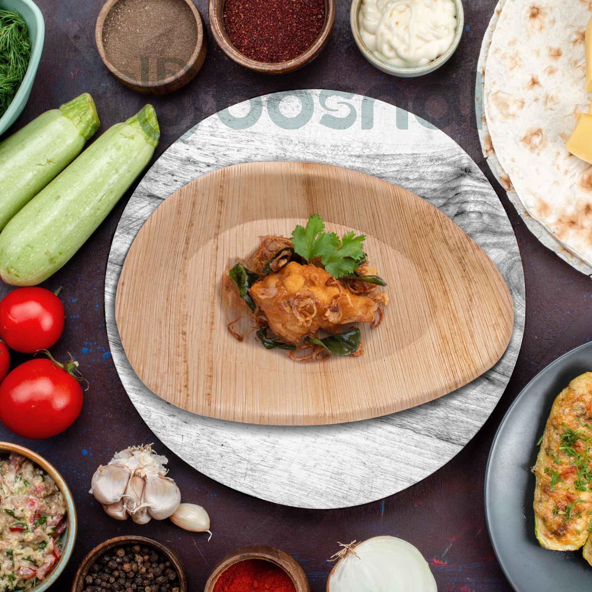 Bosnal - Palm Leaf Biodegradable Plates, Inch, Oval - House Of Avana