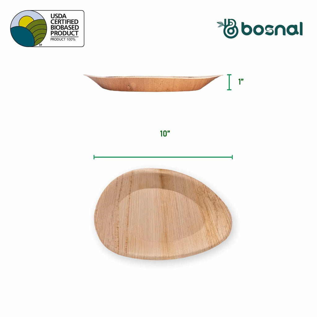 Bosnal - Palm Leaf Biodegradable Plates, Inch, Oval - House Of Avana