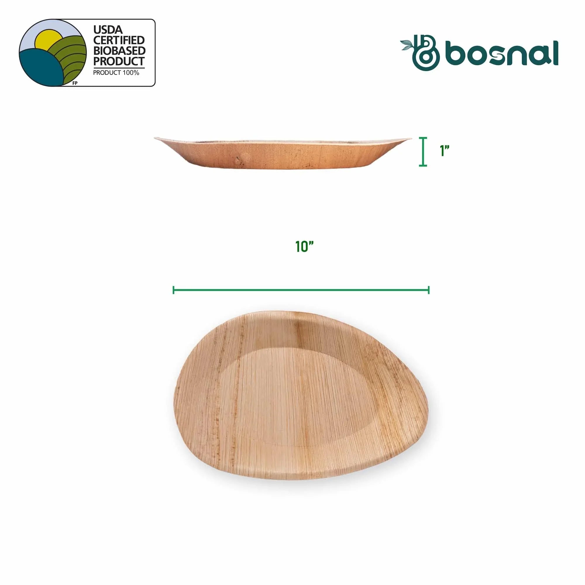 Bosnal - Palm Leaf Biodegradable Plates, Inch, Oval - House Of Avana
