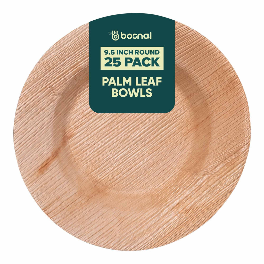 Bosnal - Palm Leaf Biodegradable Bowls, 9.5 Inch Round Soup Bowl - House Of Avana