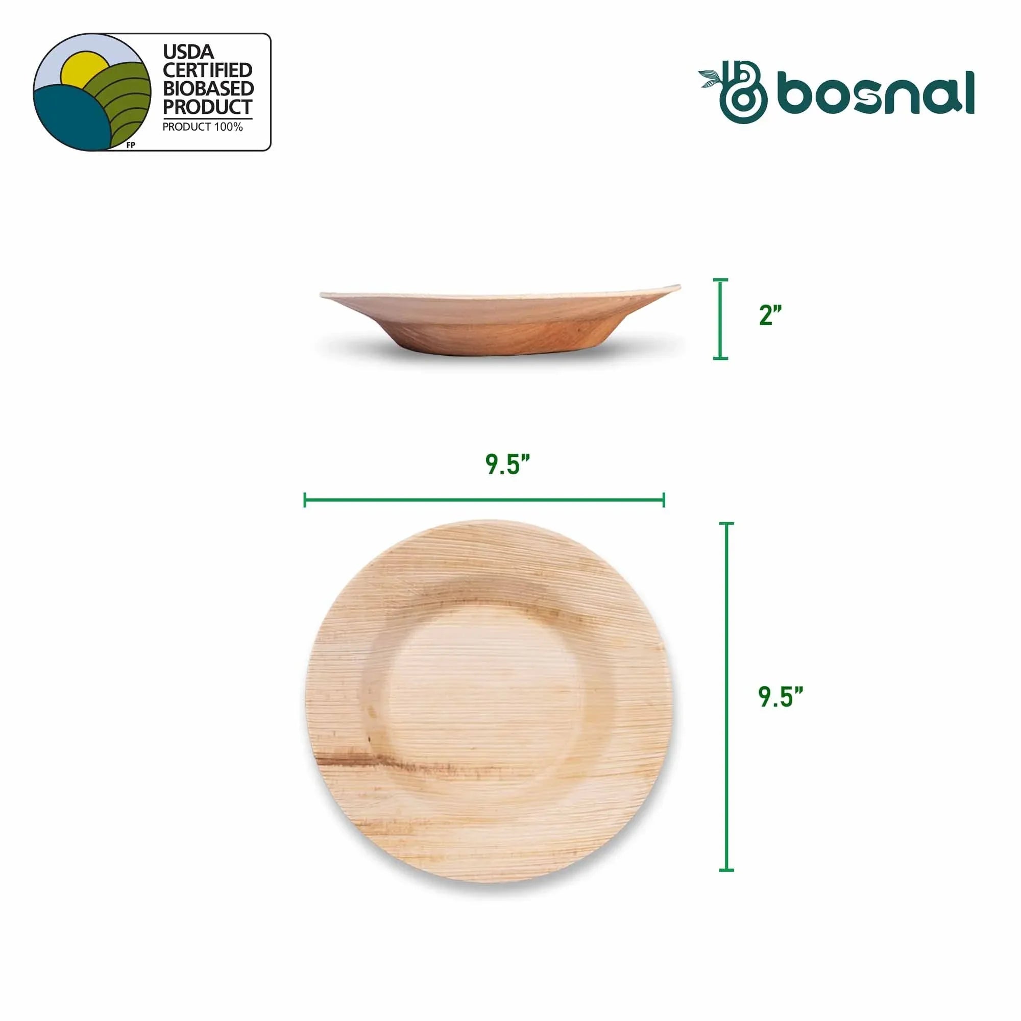Bosnal - Palm Leaf Biodegradable Bowls, 9.5 Inch Round Soup Bowl - House Of Avana