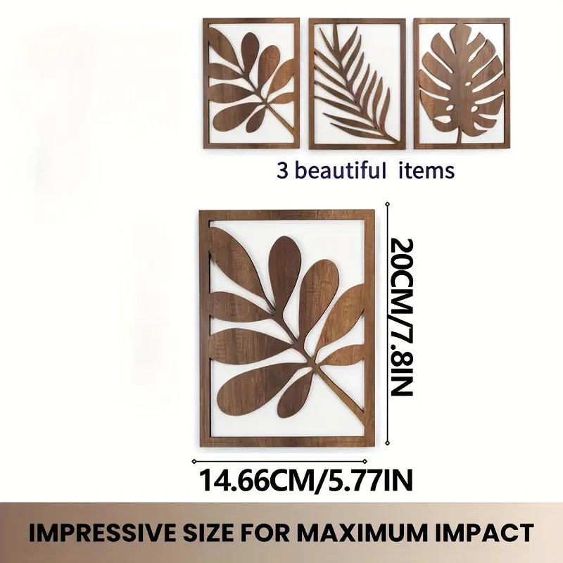 Wall Panel - Tropical Large Leaf Decor, back view - House Of Avana