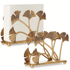 Metal Napkin Holders with Ginkgo Leaf Design, Piece Set, detail shot - House Of Avana
