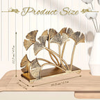 Metal Napkin Holders with Ginkgo Leaf Design, Piece Set, side view - House Of Avana