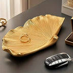Leaf Resin Tray Compatible for Keys & Accessories - Elegant Nordic Style / Tabletop with Texture, Decorative Tray Suitable for Home, Entryway,, Christmas, Easter, Thanksgiving Decor