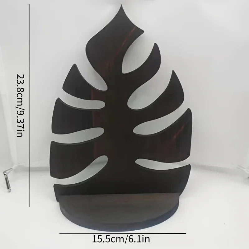 Shelf - Floating Wooden Leaf Design, side view - House Of Avana