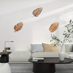 Wall Art - Rustic Mango Wood Leaf, angled view - House Of Avana