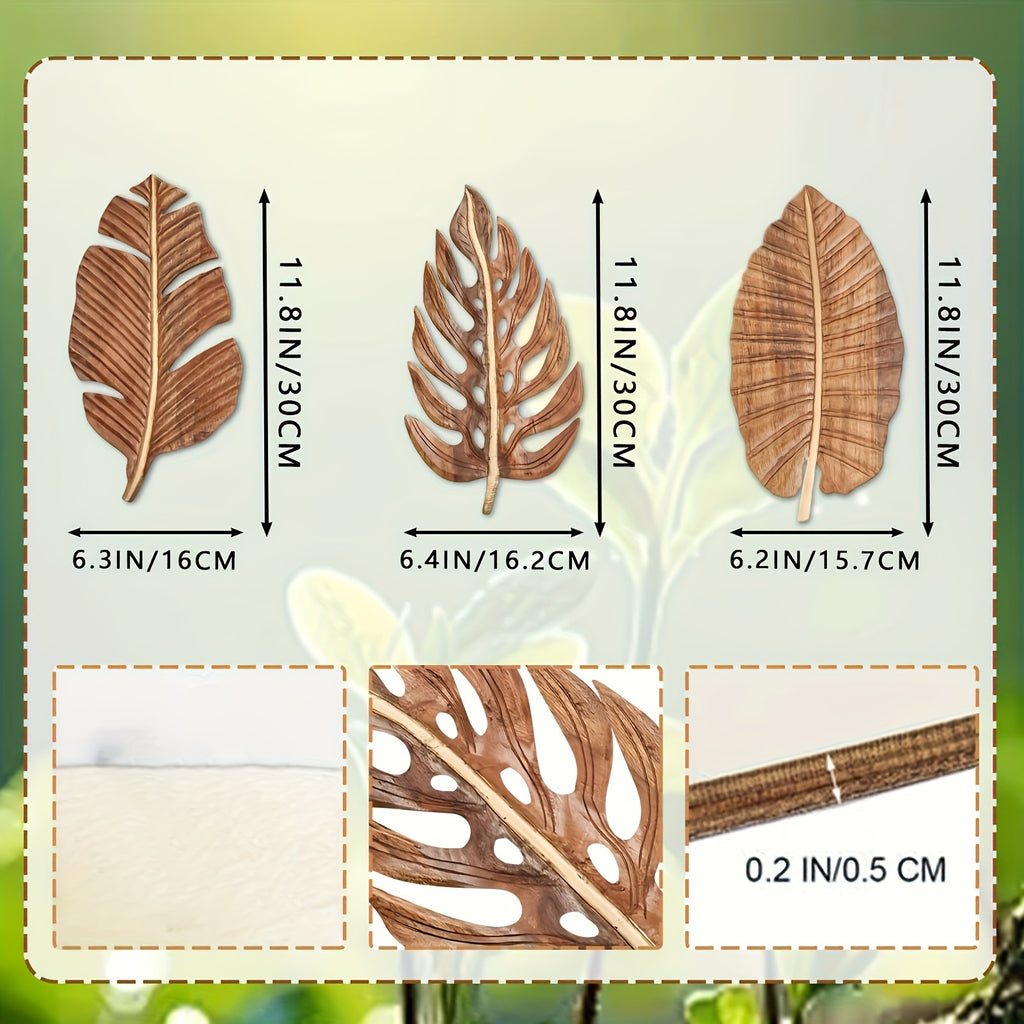 Wall Art - Rustic Mango Wood Leaf, lifestyle image - House Of Avana