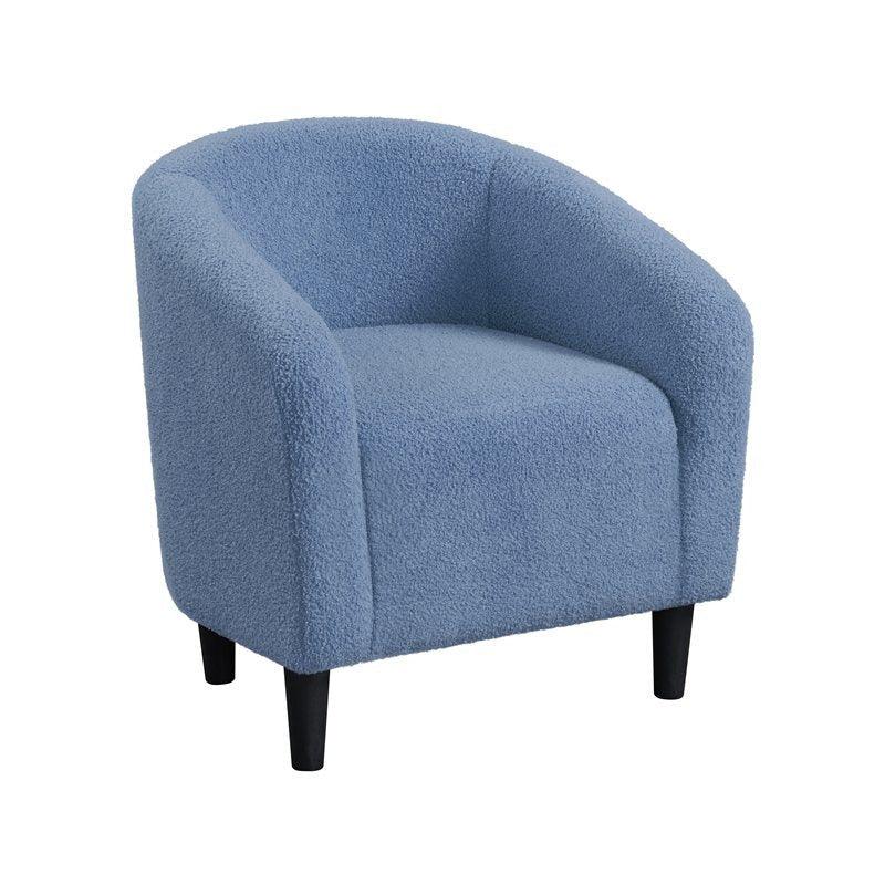 Costoffs Accent Chair Boucle Arm Chair, Barrel Club Chair with Rounded Back/Robust Legs/Armrests for Living Room/Bedroom/Office/Home, Blue/Ivory/Mustard Yellow House Of Avana