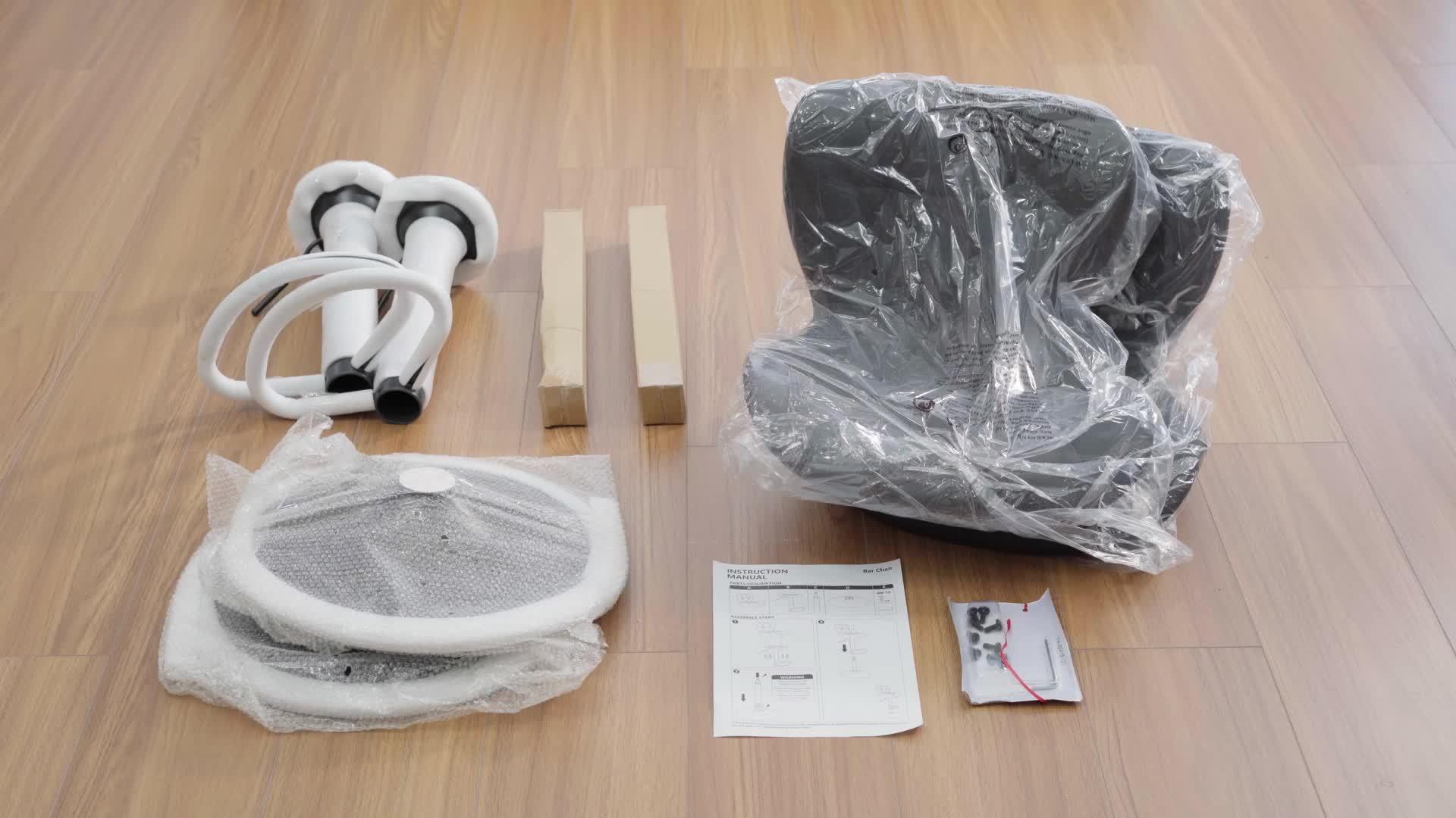 Bar Stools Set of 2, Faux Leather Bar Stools, Height Adjustable with Backrest and Footrest, Upholstered... - House Of Avana