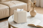 Tissue Box - Decorative Faux Leather Square, back view - House Of Avana