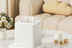 Tissue Box - Decorative Faux Leather Square, detail shot - House Of Avana