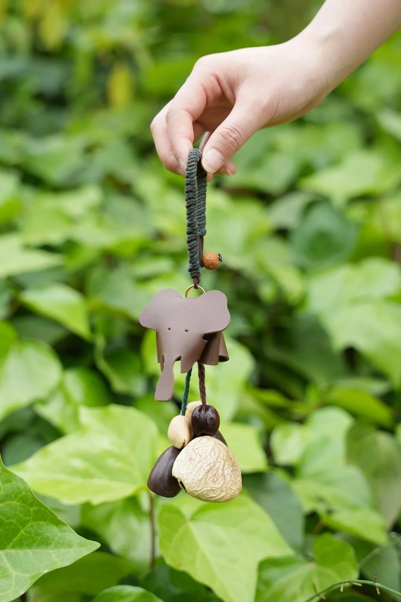 "Leather Elephant Guardian" Leather Seed Charm