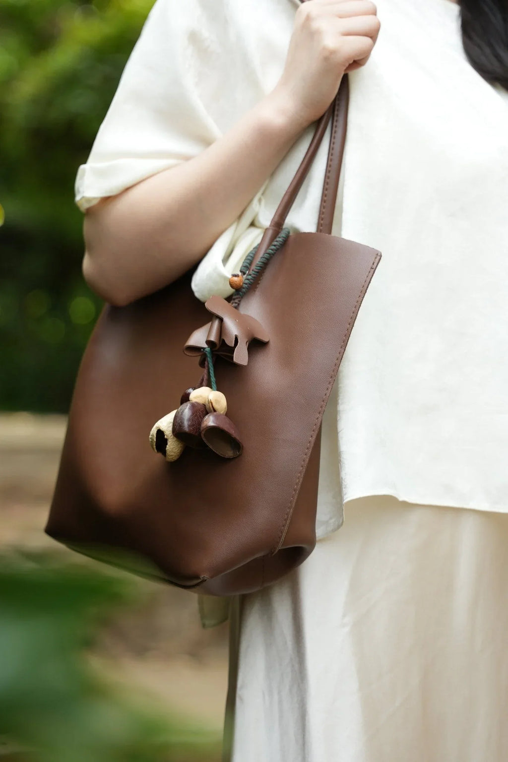 "Leather Elephant Guardian" Leather Seed Charm