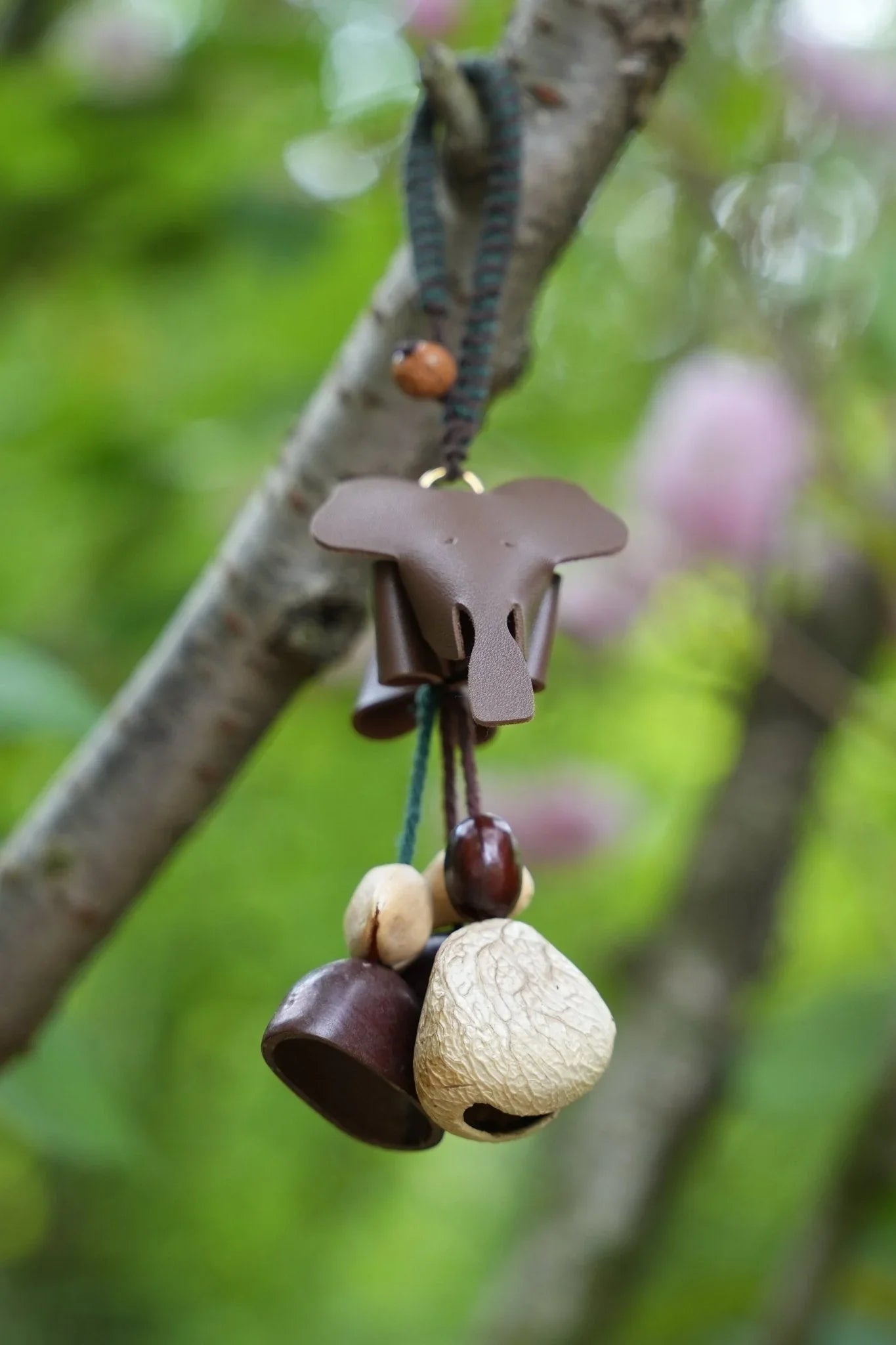 "Leather Elephant Guardian" Leather Seed Charm