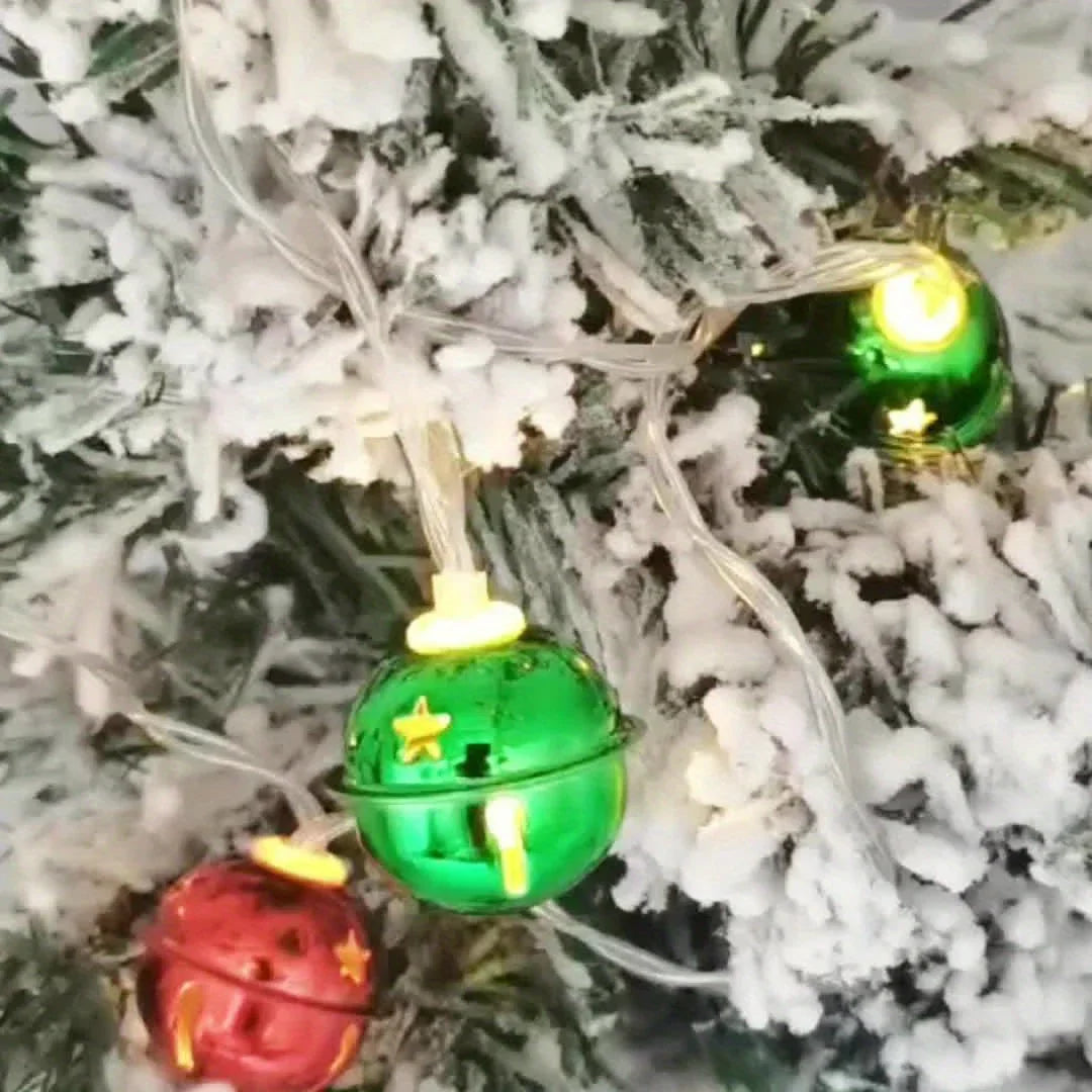 1/3pcs Seasonal Decorations, 78.74in/2m-10 LED Bell Light Strand, for Home, Fireplace, Staircase, Armrest, Bedroom, Party, Wedding, Christmas, Thanksgiving House Of Avana [[SKU:HOA-XMS-412]]