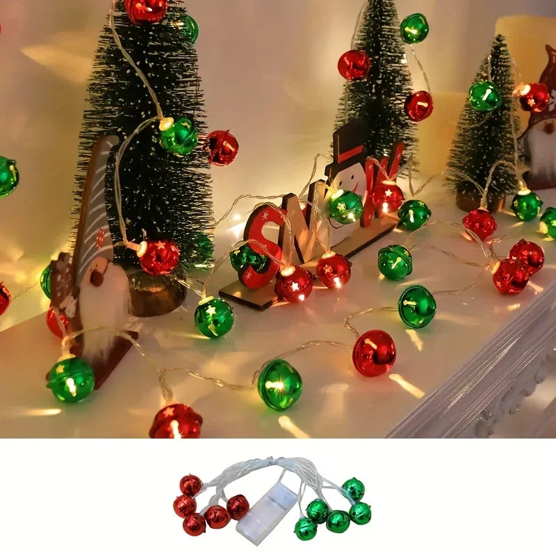 1/3pcs Seasonal Decorations, 78.74in/2m-10 LED Bell Light Strand, for Home, Fireplace, Staircase, Armrest, Bedroom, Party, Wedding, Christmas, Thanksgiving House Of Avana [[SKU:HOA-XMS-412-A]]
