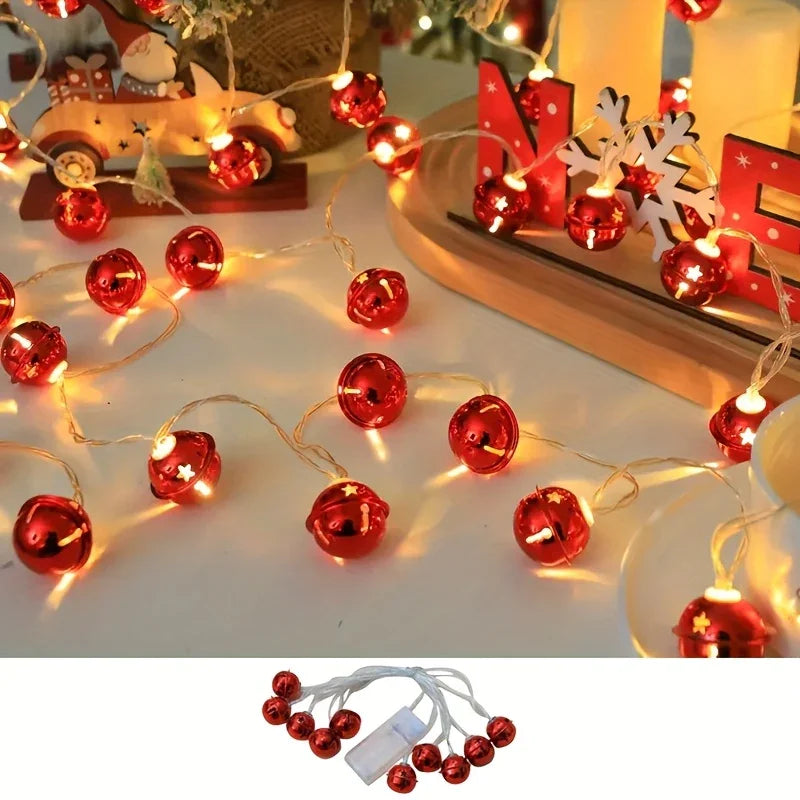 1/3pcs Seasonal Decorations, 78.74in/2m-10 LED Bell Light Strand, for Home, Fireplace, Staircase, Armrest, Bedroom, Party, Wedding, Christmas, Thanksgiving House Of Avana