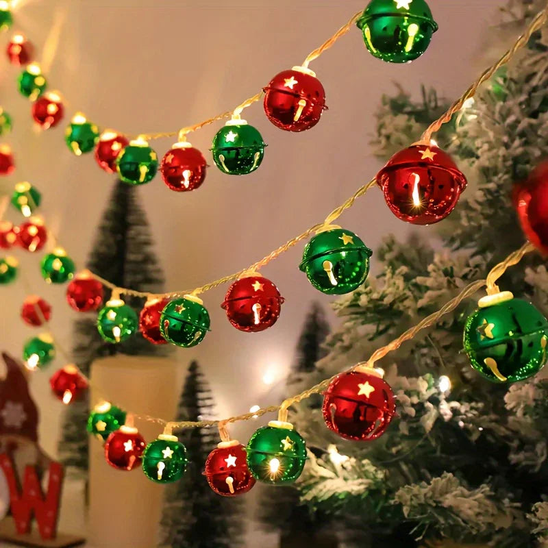 1/3pcs Seasonal Decorations, 78.74in/2m-10 LED Bell Light Strand, for Home, Fireplace, Staircase, Armrest, Bedroom, Party, Wedding, Christmas, Thanksgiving House Of Avana [[SKU:HOA-XMS-412]]