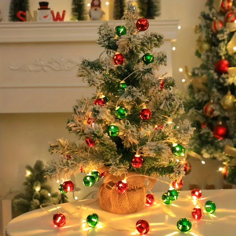 1/3pcs Seasonal Decorations, 78.74in/2m-10 LED Bell Light Strand, for Home, Fireplace, Staircase, Armrest, Bedroom, Party, Wedding, Christmas, Thanksgiving House Of Avana [[SKU:HOA-XMS-412]]